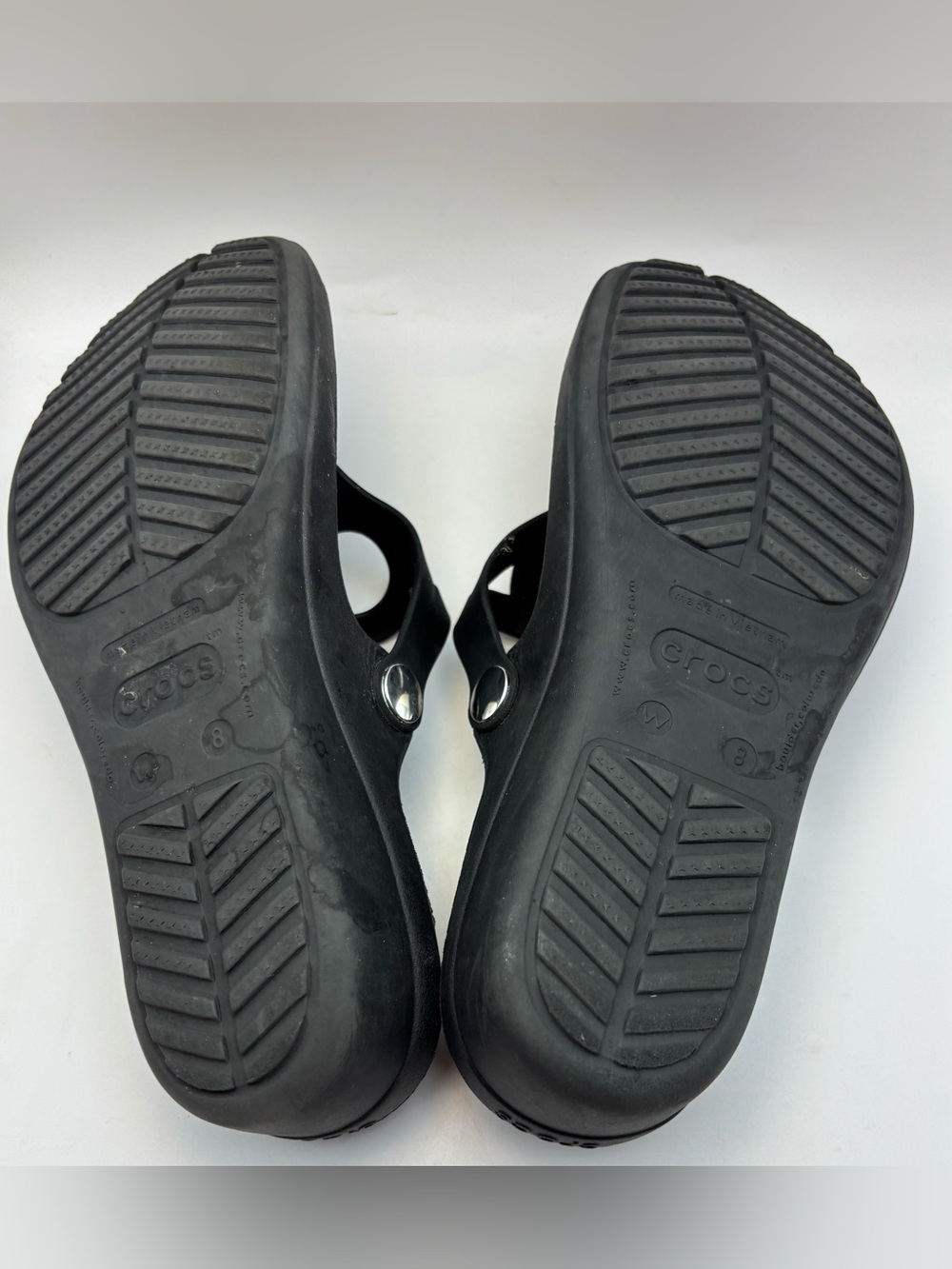 Crocs Black Platform Flip Flops W8 Dual Comfort Thong Sandals Casual Chic - Picture 4 of 8